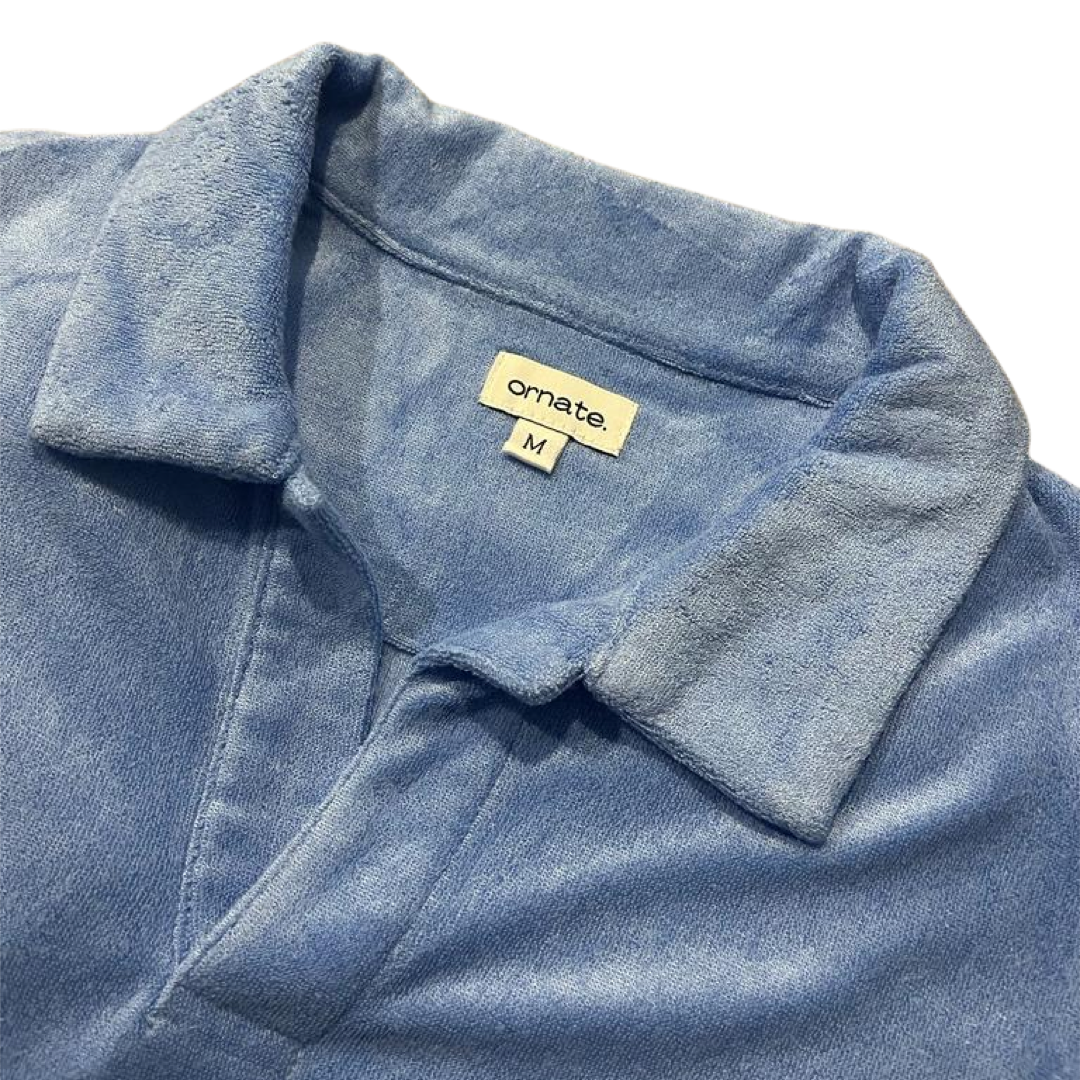 Towelling Polo - Blue